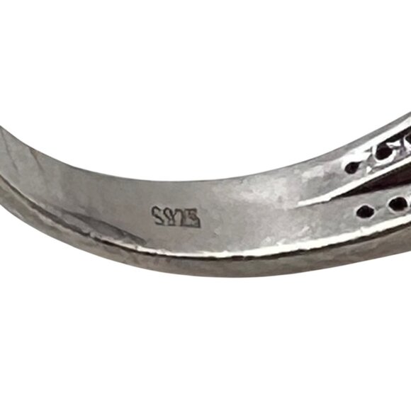 Sterling Silver Mystic Topaz Ring Sz 9 Rainbow 12mm Stone CZ Accents Art Deco - Picture 8 of 13